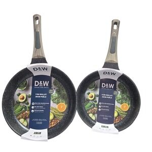 D&W Deane and White Cookware 9.5" And 11" Nonstick Skillet Frying Pan Charcoal